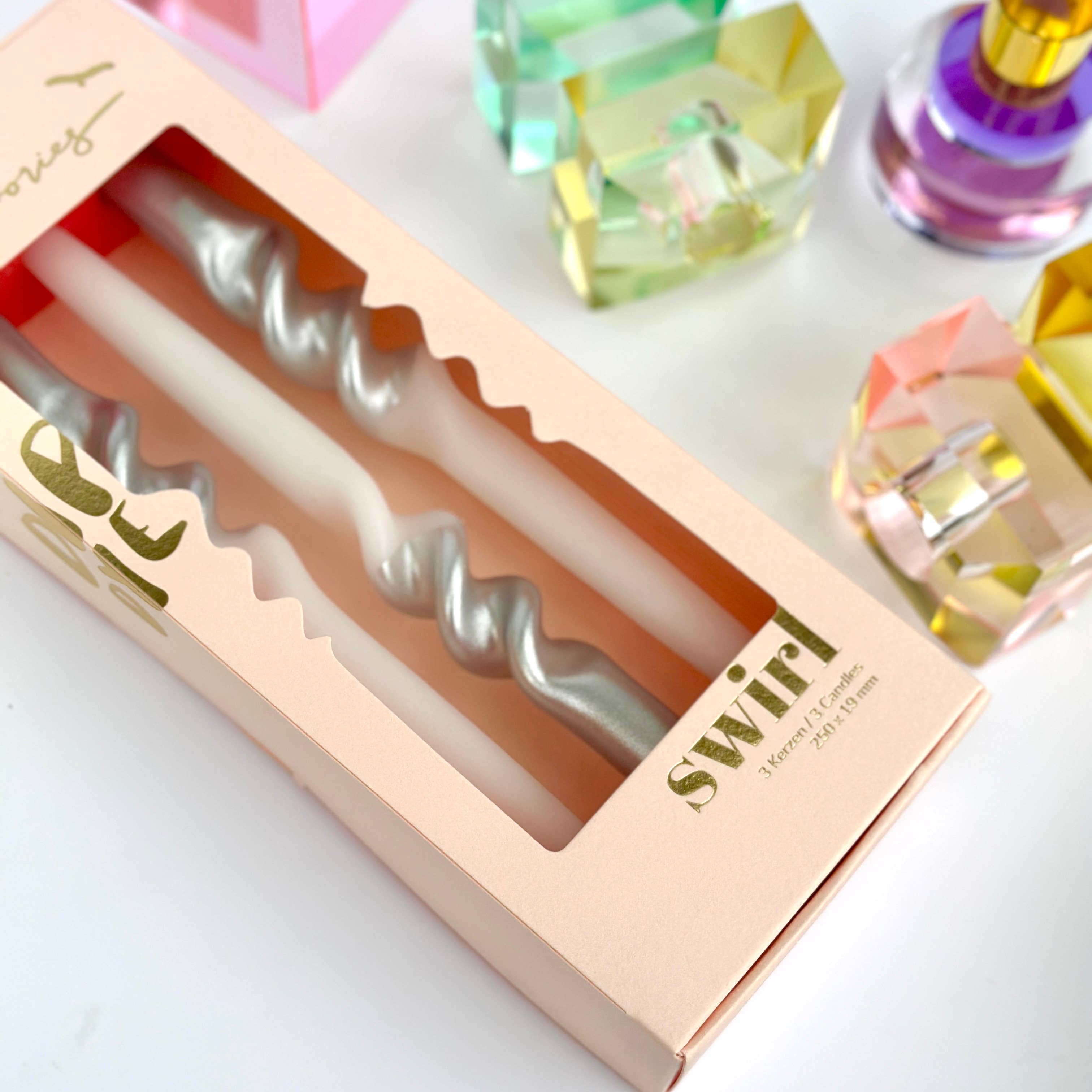 Bougies SNOWFLAKE - Lot de 3