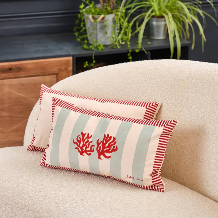 Coussin ETERNEL ETE en suédine de velours de la marque BABEL BRUNE