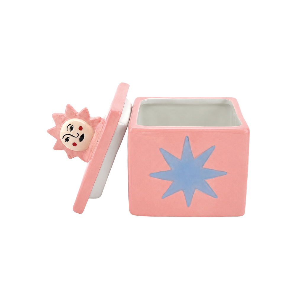 Boîte Soleil carrée rose