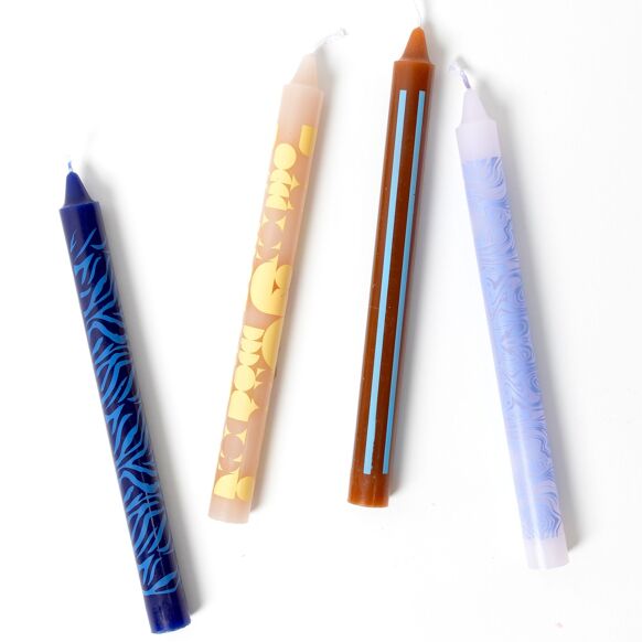 Bougies imprimé RETRO (set de 4)