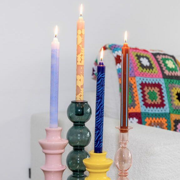 Bougies imprimé RETRO (set de 4)