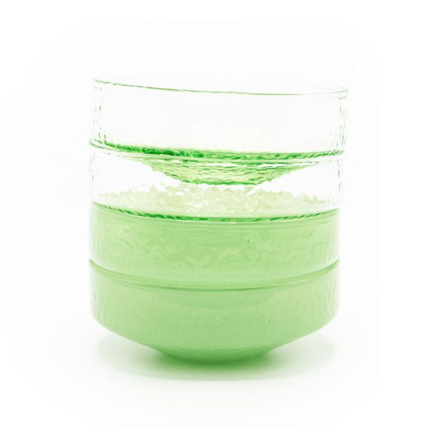 Lot de 4 bols CLAUDE - vert clair / vert opaque