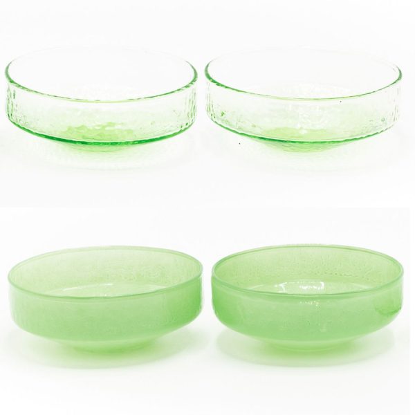 Lot de 4 bols CLAUDE - vert clair / vert opaque