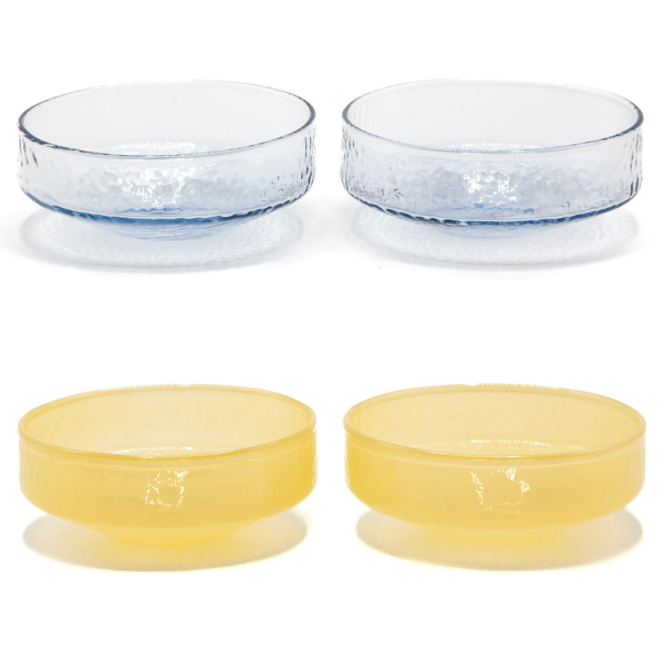 Lot de 4 bols CLAUDE - bleu clair / topaze opaque