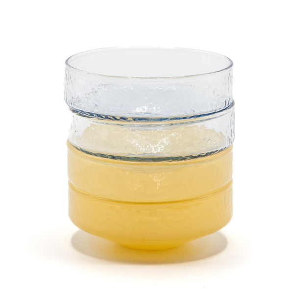 Lot de 4 bols CLAUDE - bleu clair / topaze opaque
