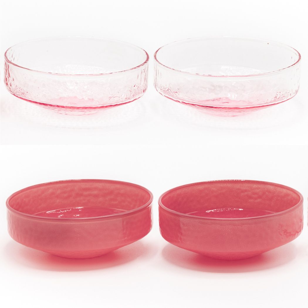 Lot de 4 bols CLAUDE - rose / rose opaque