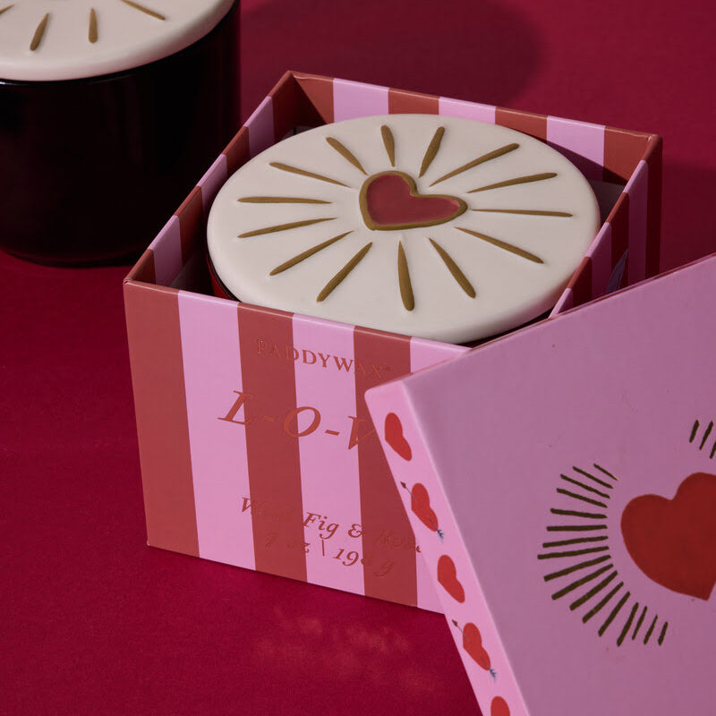 Bougie CHARMED - verre rouge / COEUR