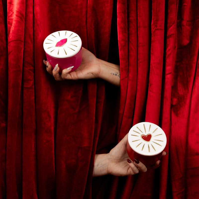 Bougie CHARMED - verre rouge / COEUR