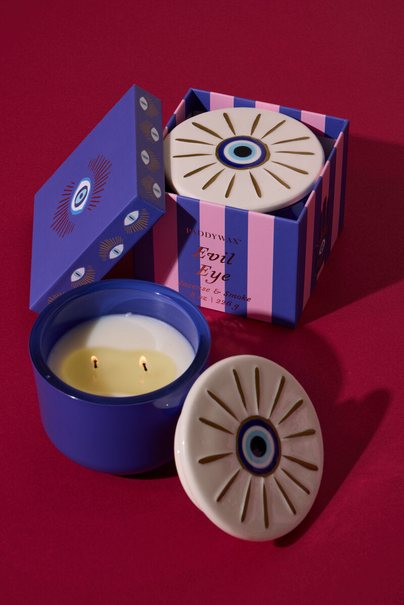 Bougie CHARMED - verre bleu / OEIL