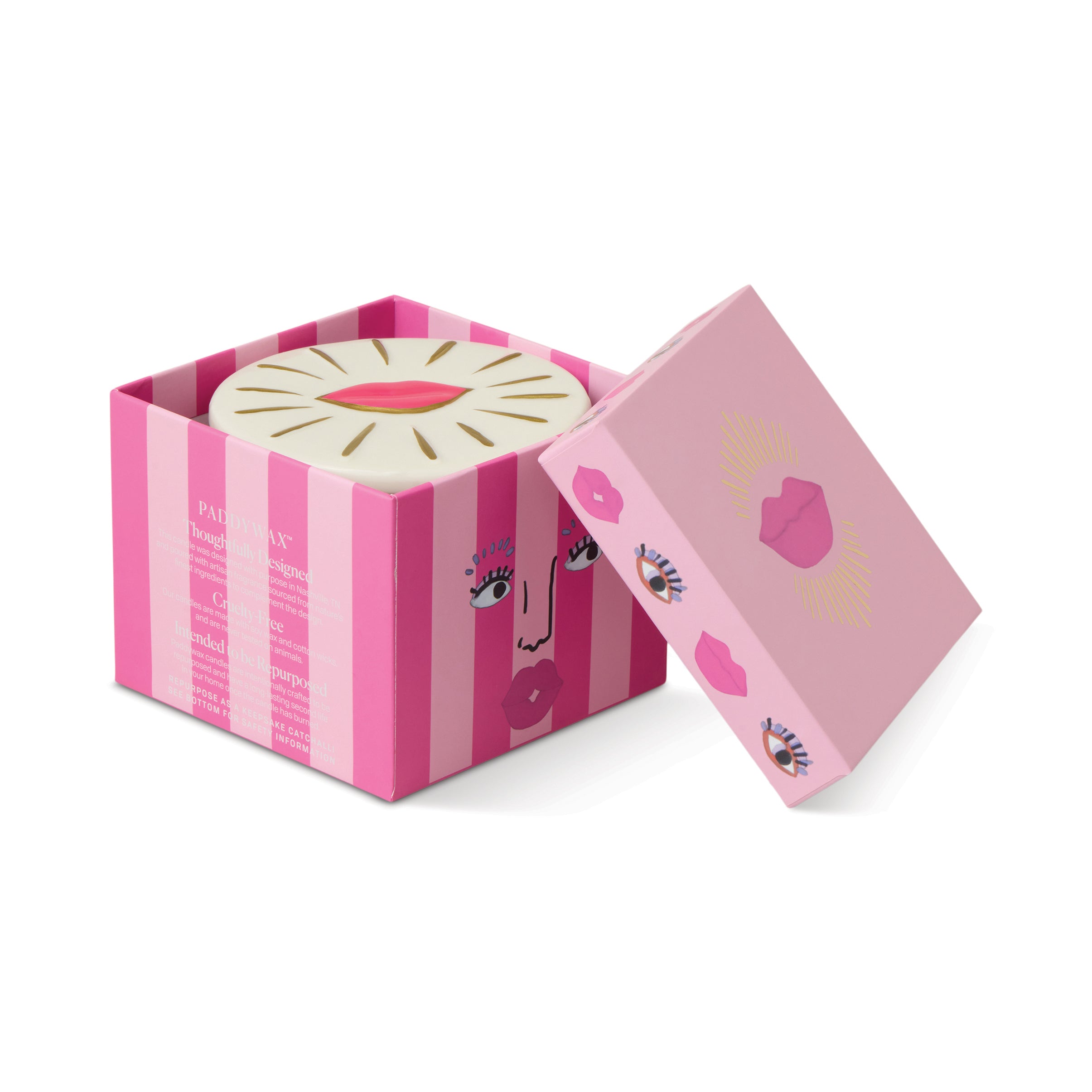 Bougie CHARMED - verre rose / LEVRES