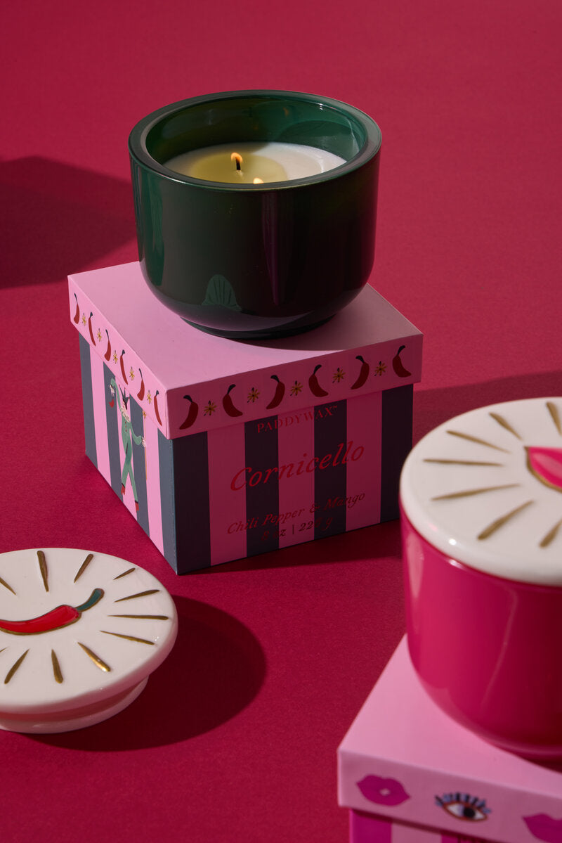 Bougie CHARMED - verre vert / PIMENT