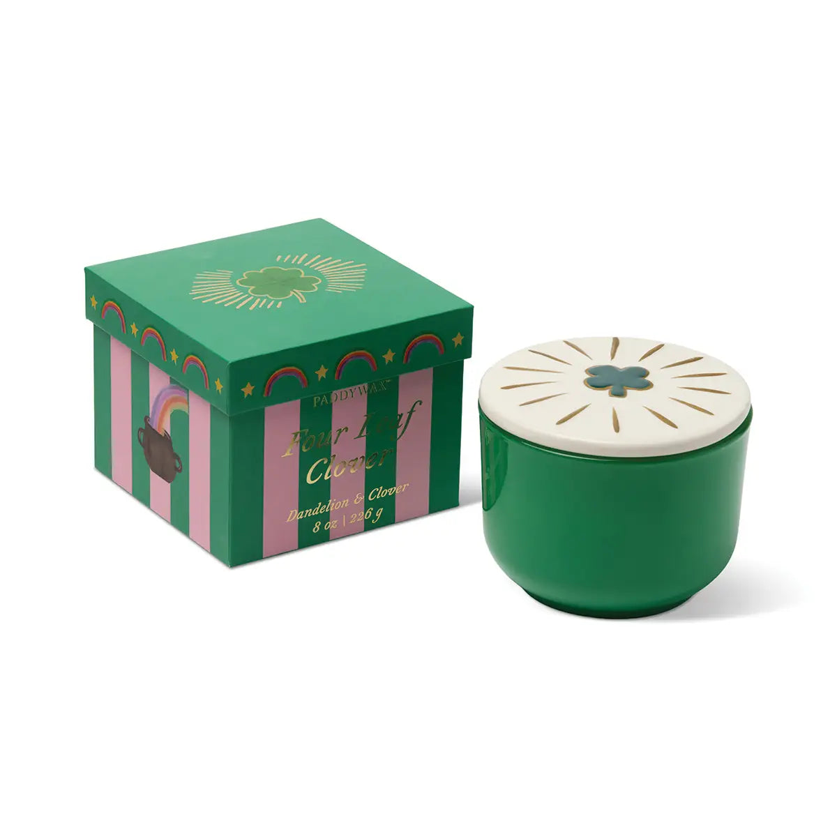 Bougie CHARMED - verre vert / TREFLE