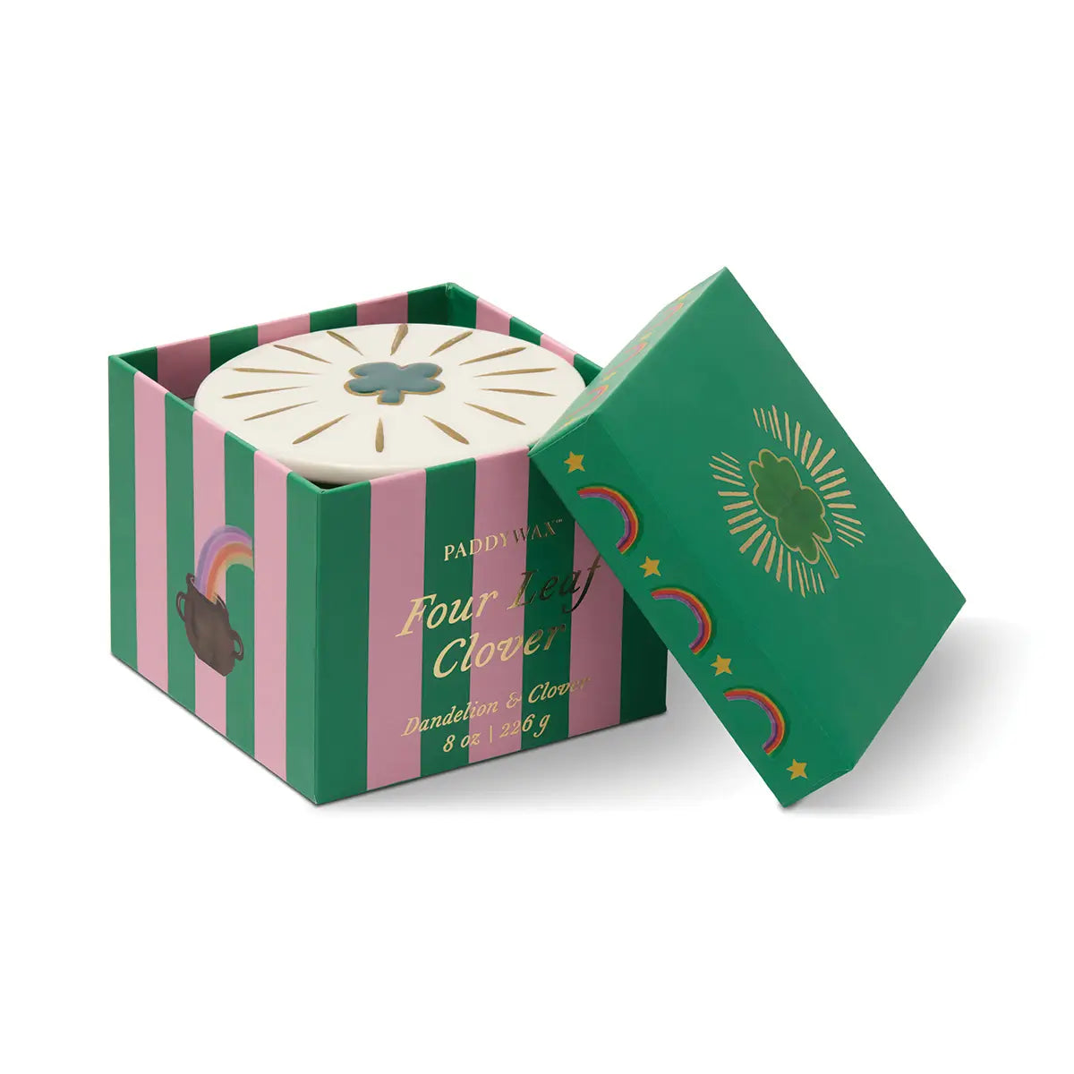 Bougie CHARMED - verre vert / TREFLE