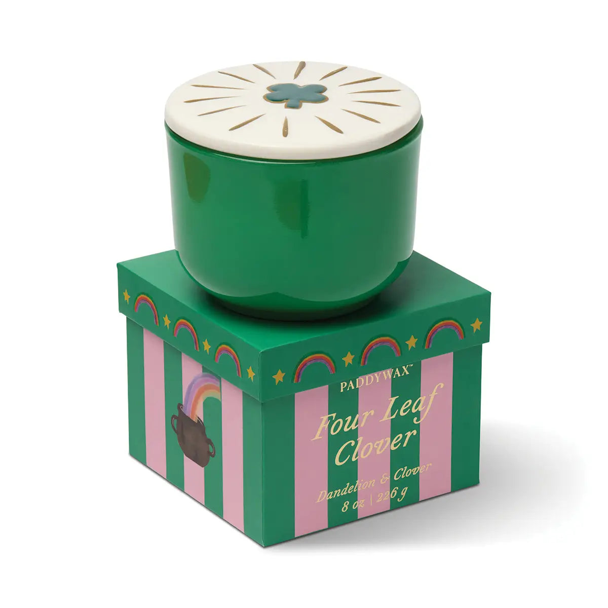 Bougie CHARMED - verre vert / TREFLE