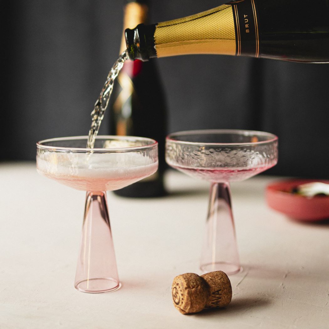 Lot de 2 coupes CLAUDE - rose