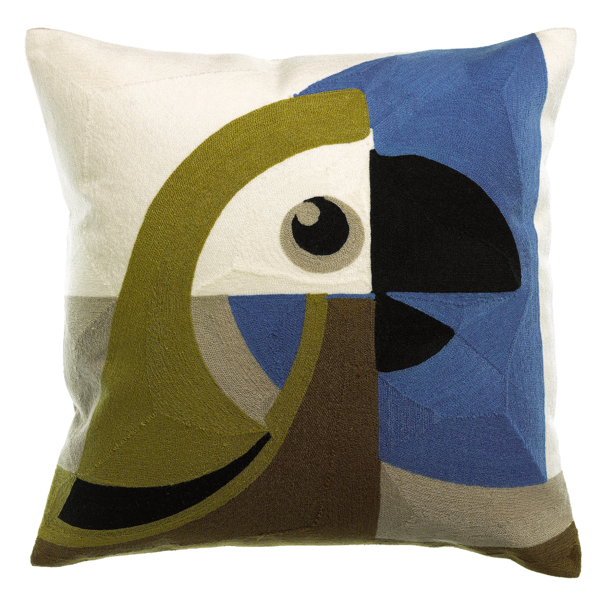 Coussin brodé LORO cèdre - 45 x 45 cm