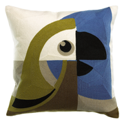 Coussin brodé LORO cèdre - 45 x 45 cm