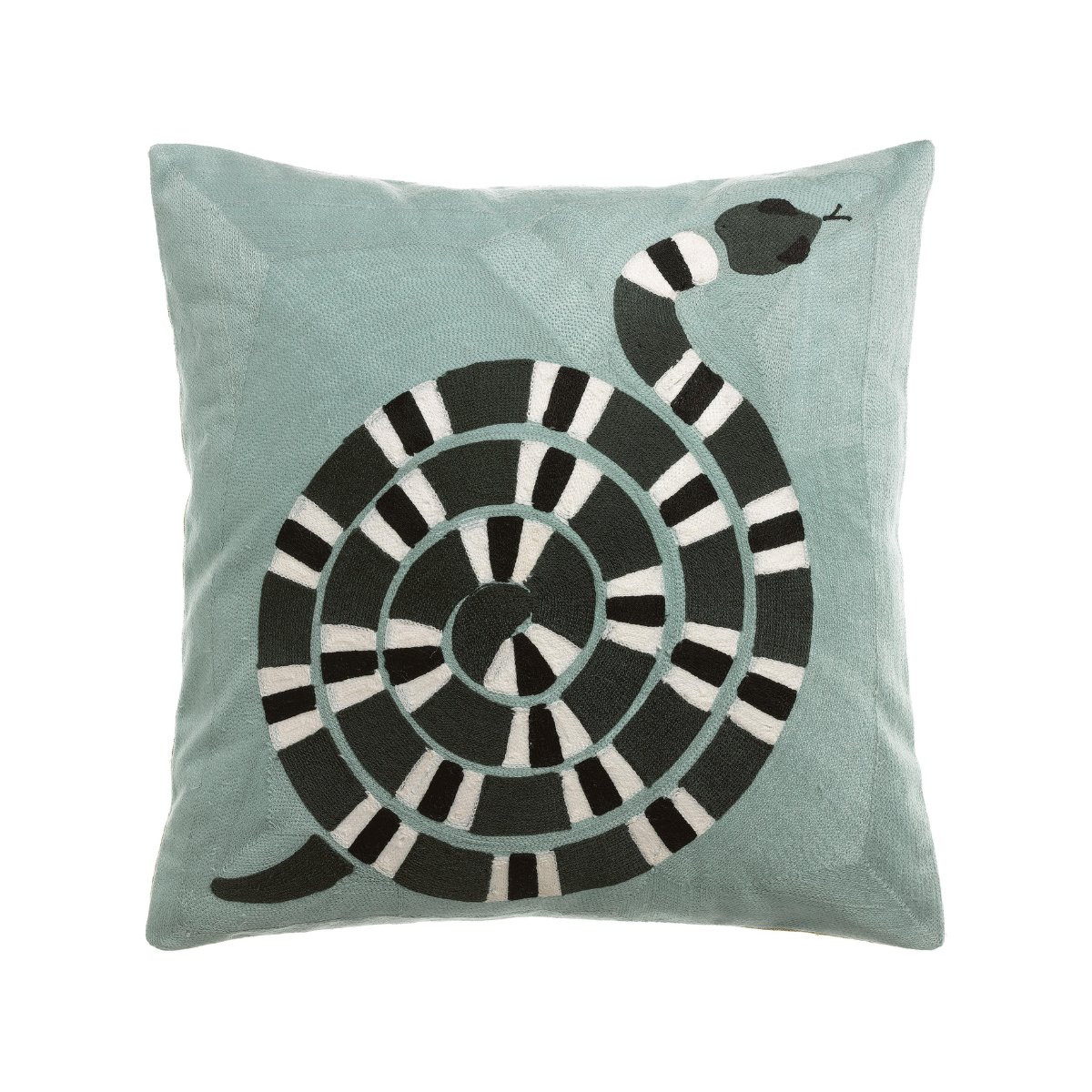 Coussin brodé YOKA ciel - 45x45 cm