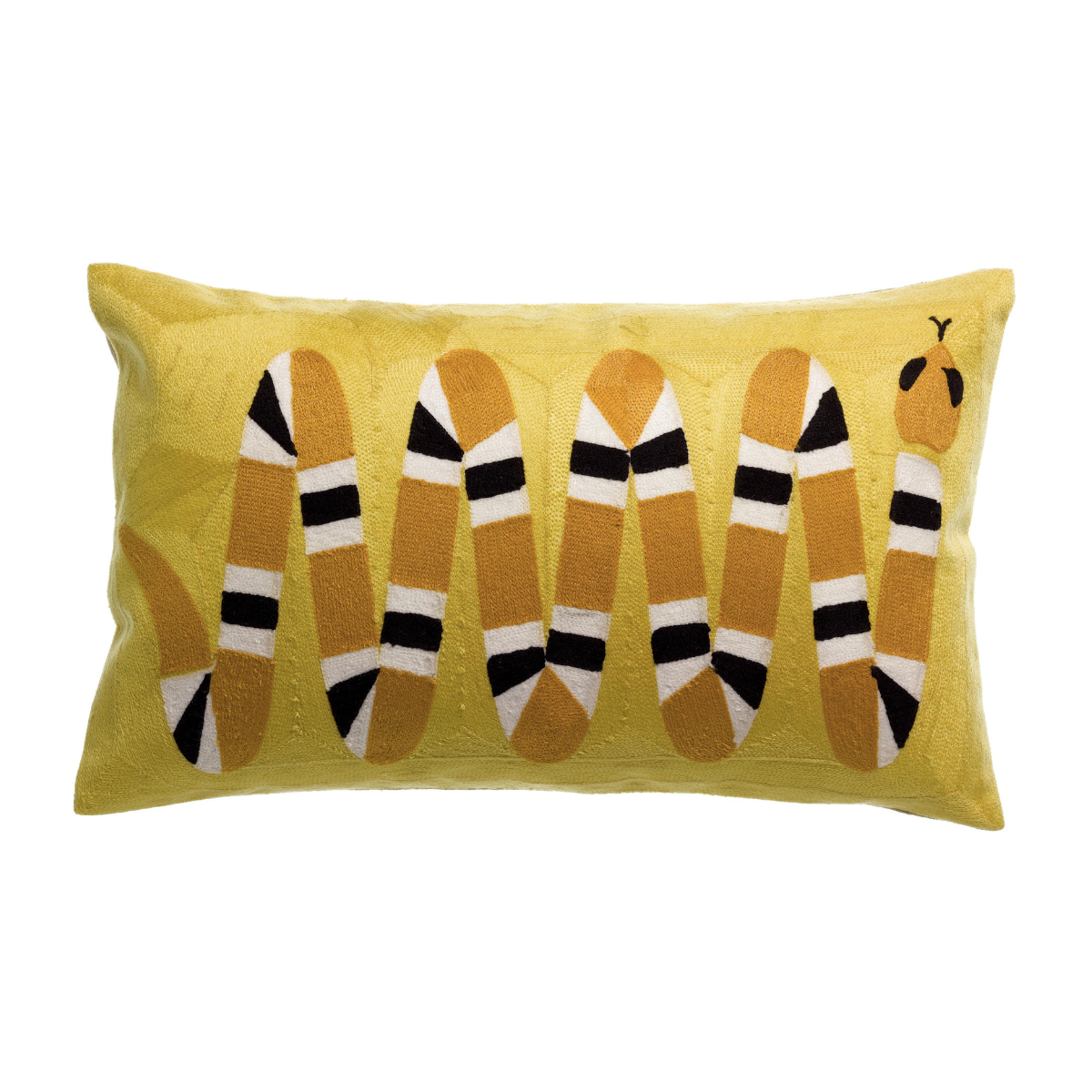 Coussin brodé YOKA mangue - 30x50 cm