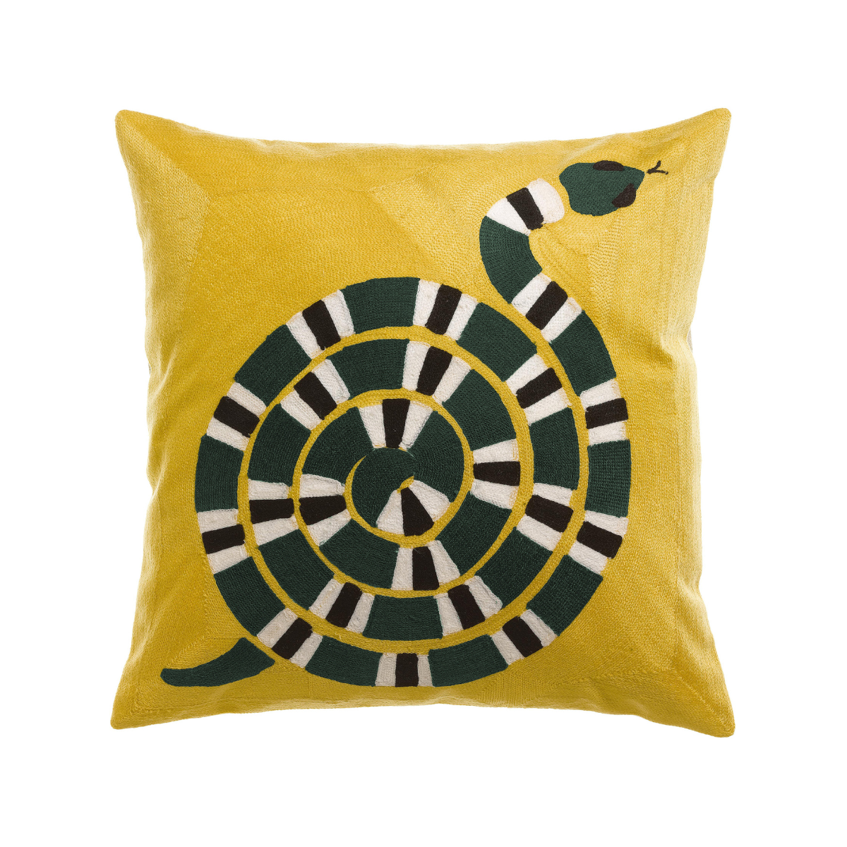Coussin brodé YOKA mangue - 45x45 cm
