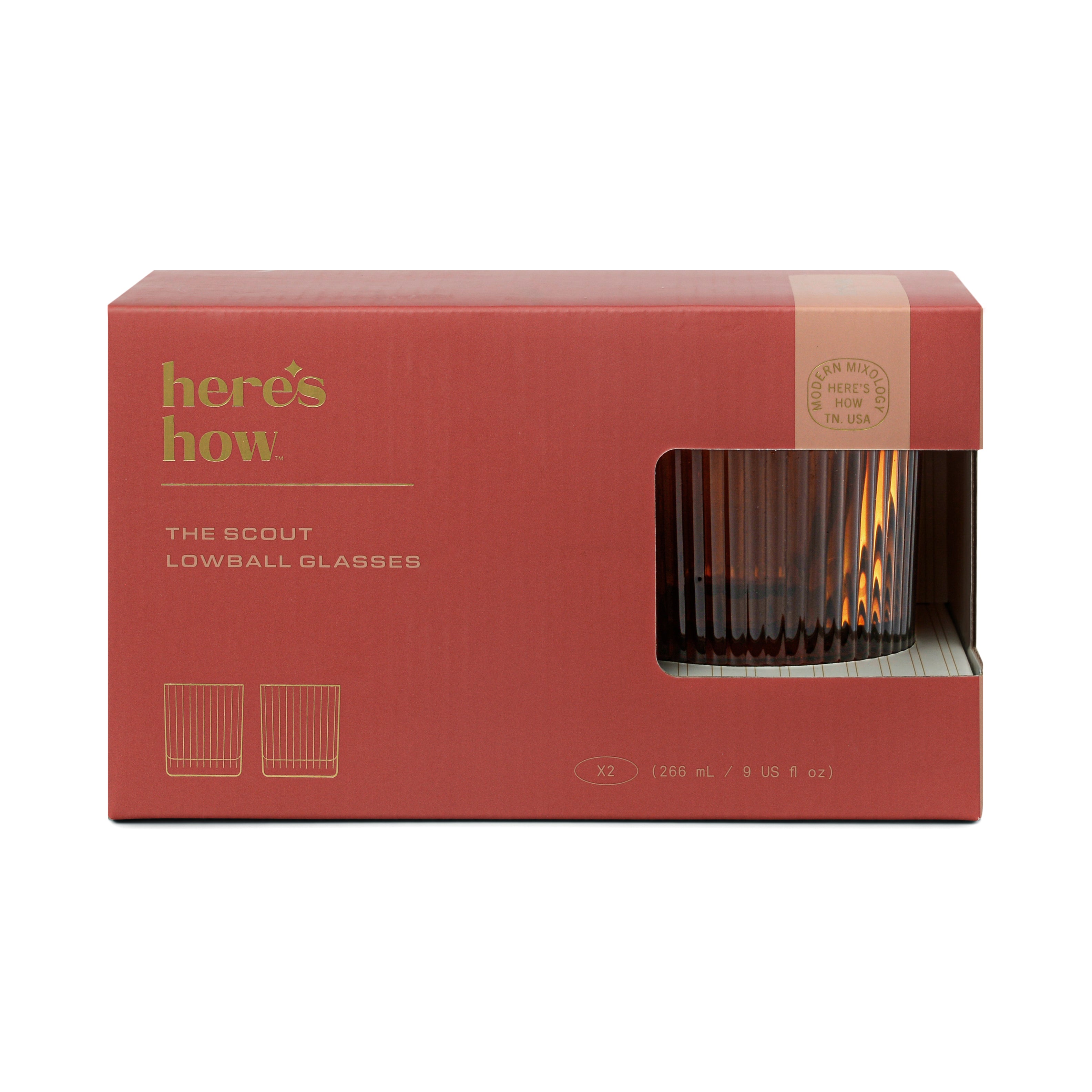 Verres SCOUT LOWBALL (x2) - ambre