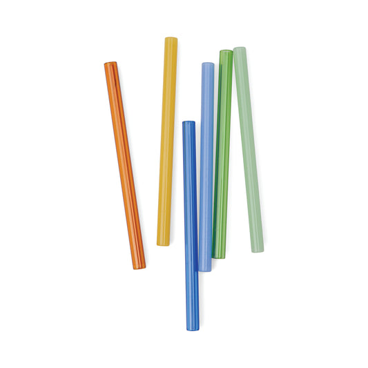 Pailles en verre coloré 'The Whistler' – lot de 6, borosilicate, multicolores – décor bar
