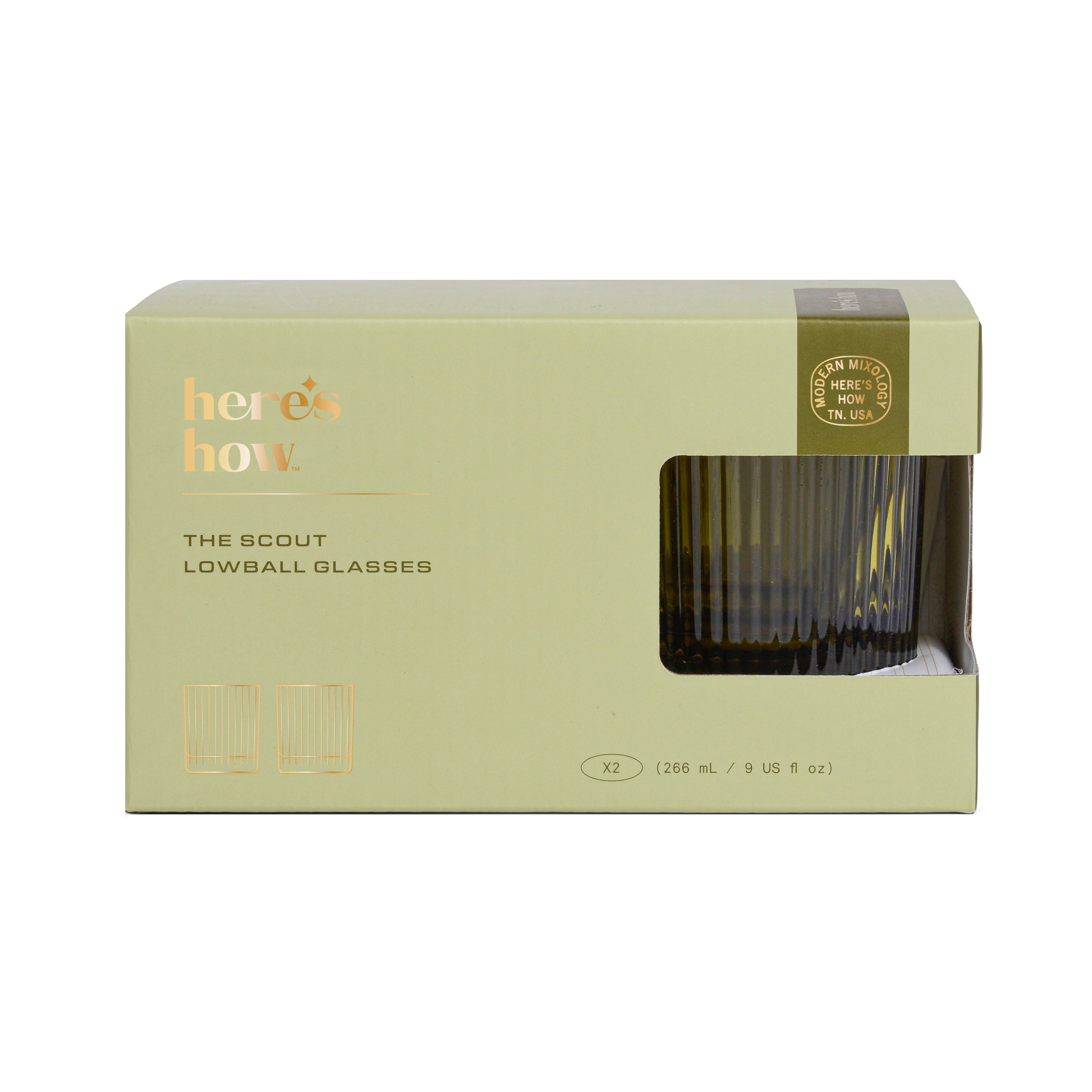 Verres SCOUT LOWBALL (x2) - olive