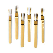 Set de 6 fourchettes dorées à apéritif Wazzy, design moderne et élégant