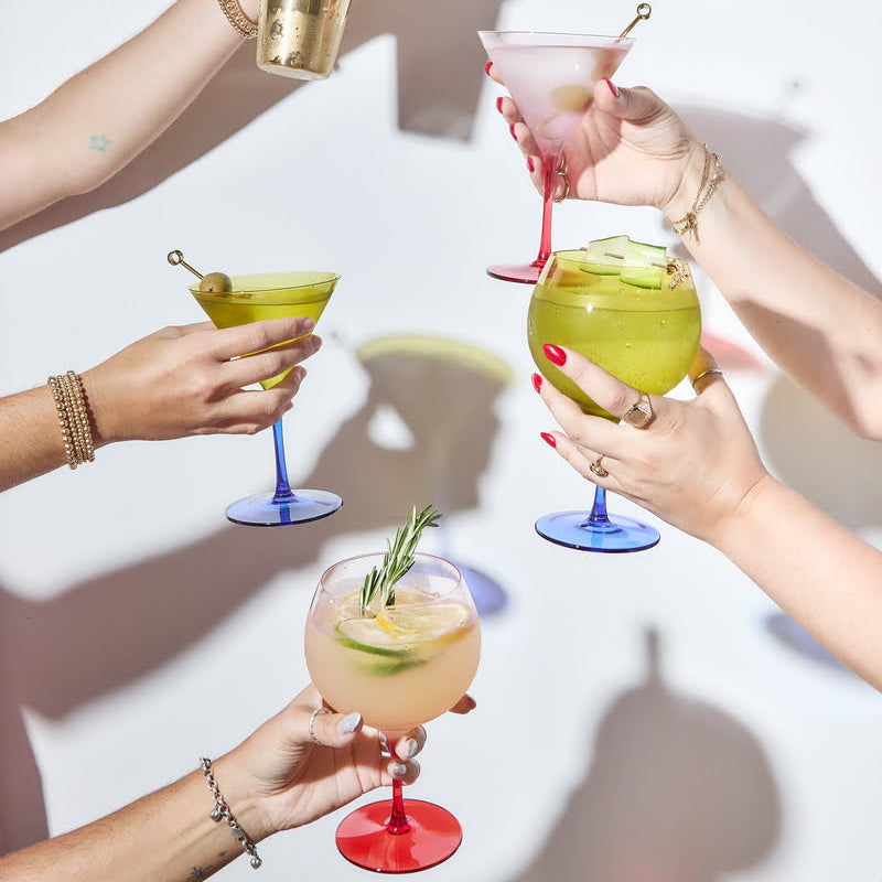 Verres Charlie Copa – Olive & Cobalt (lot de 2)