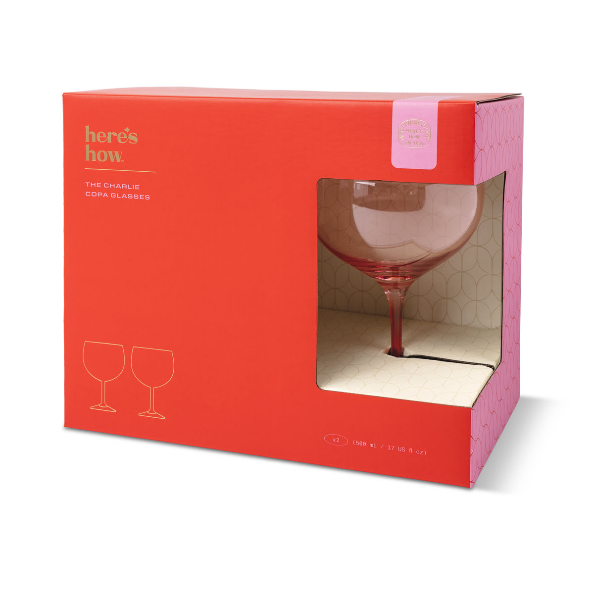 Verres Charlie Copa – Blush & Cerise (lot de 2)