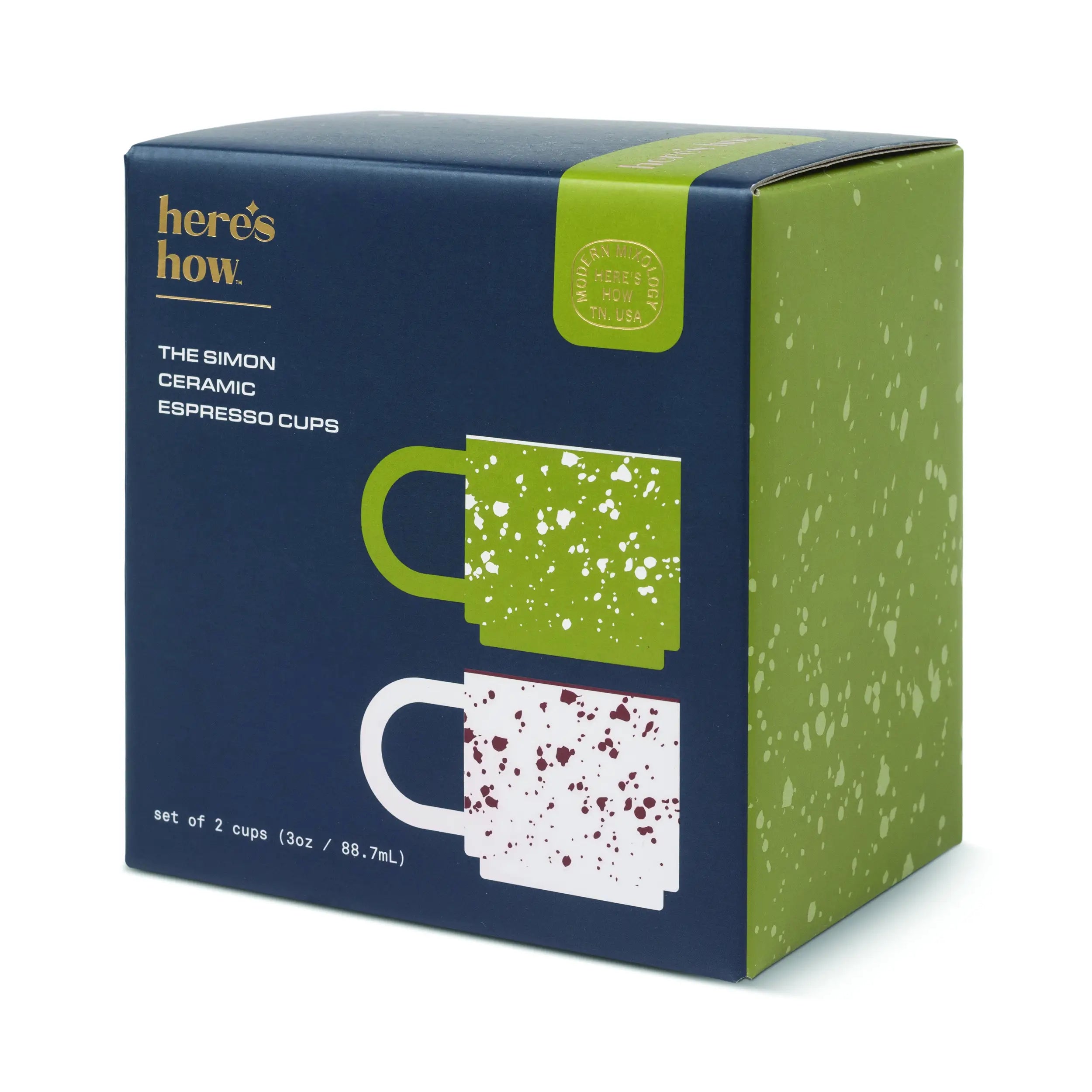 Tasses à expresso Simon – Lot de 2 – Crème & Olive