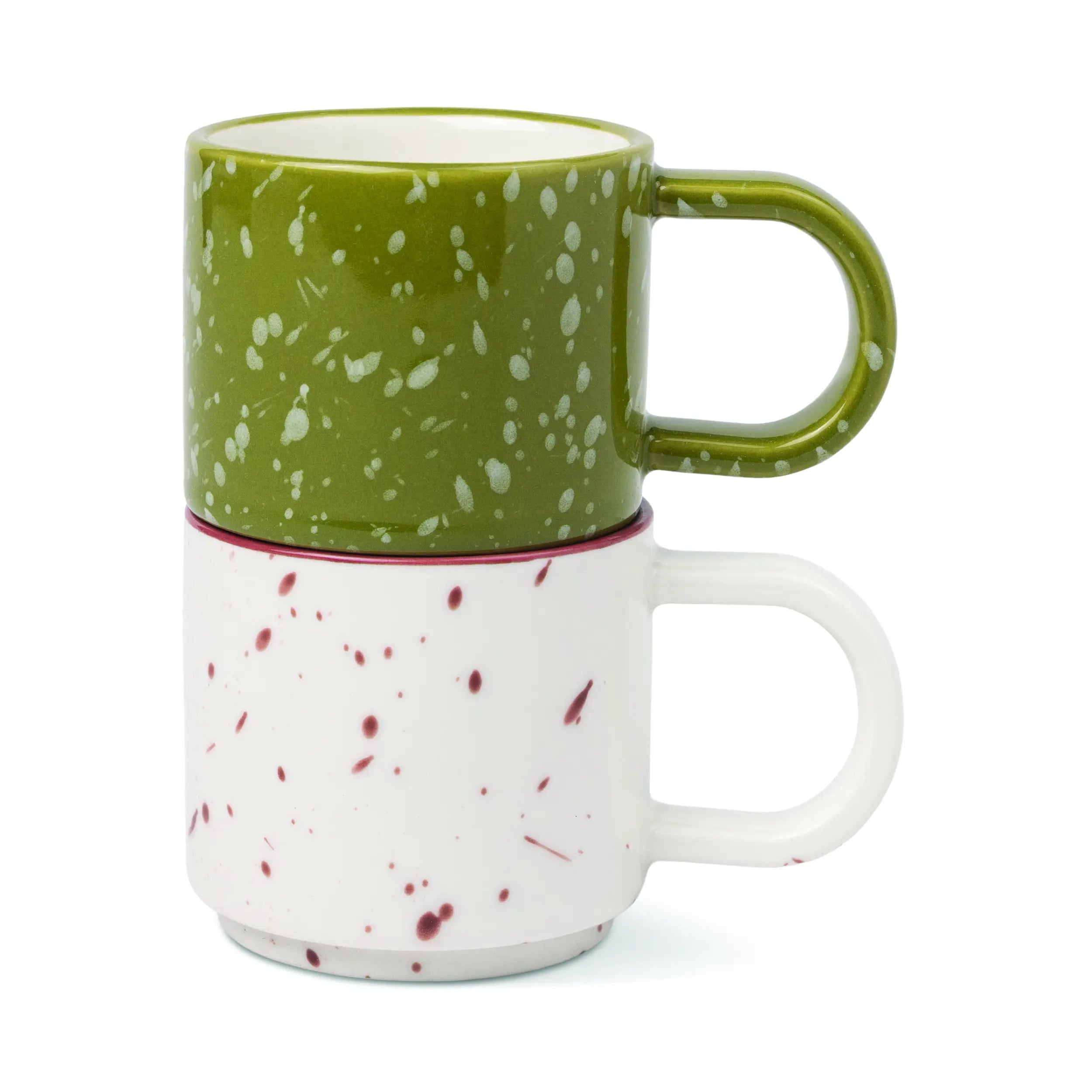 Tasses à expresso Simon – Lot de 2 – Crème & Olive