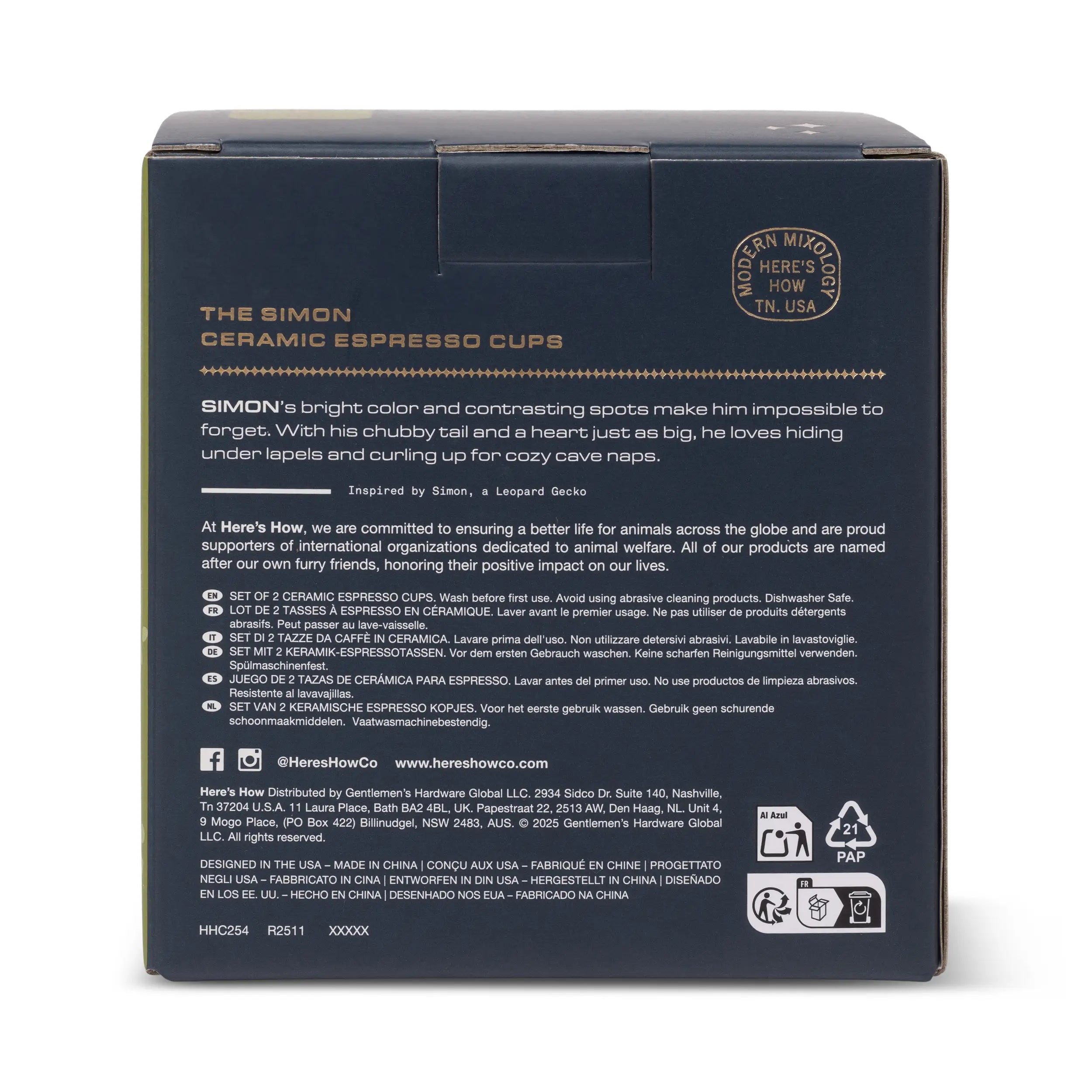 Tasses à expresso Simon – Lot de 2 – Crème & Olive