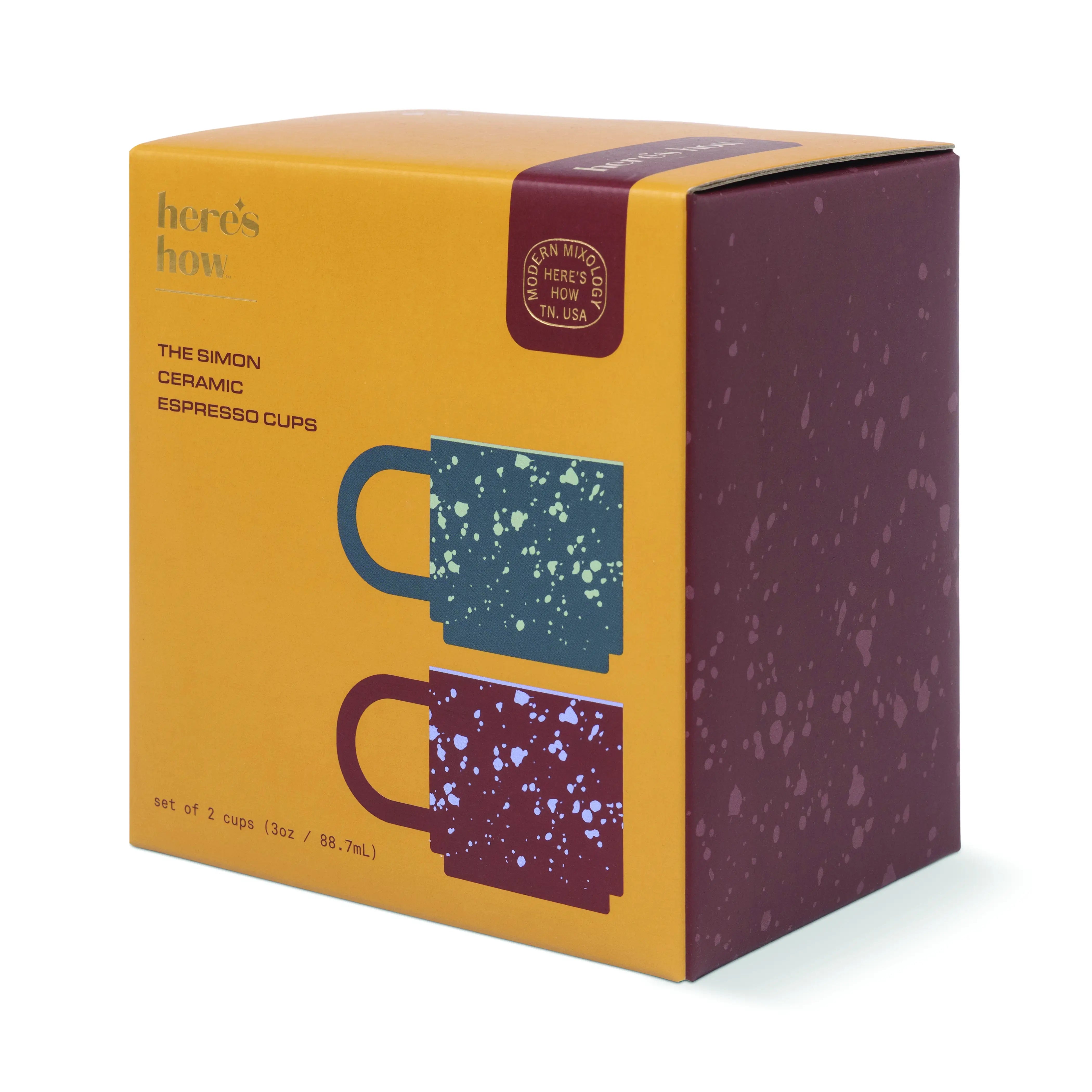 Tasses à expresso Simon – Lot de 2 – Burgundy & Navy
