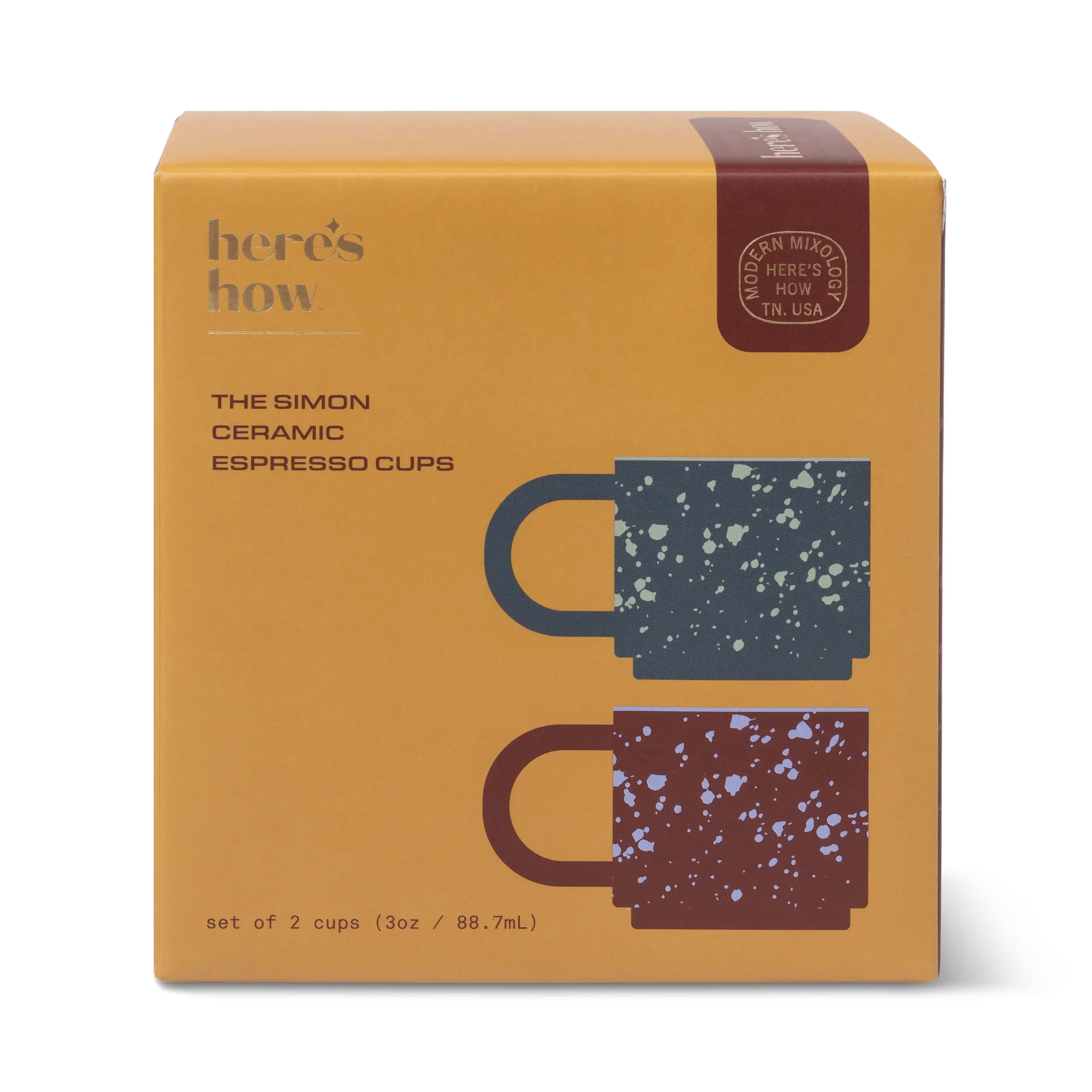 Tasses à expresso Simon – Lot de 2 – Burgundy & Navy
