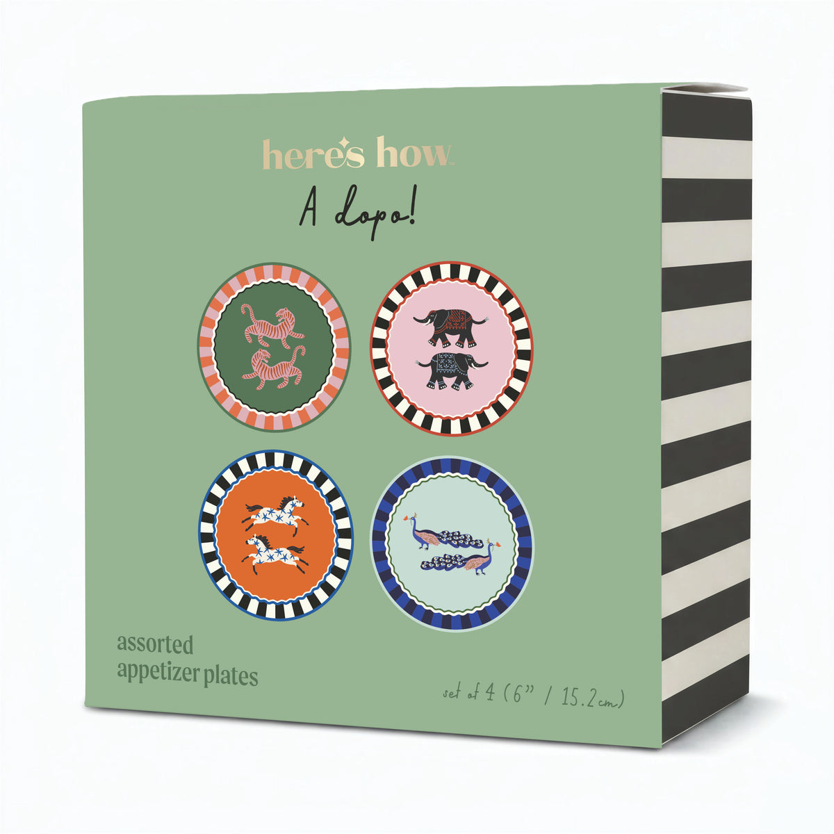 Set de 4 assiettes apéritif Animaux A Dopo!