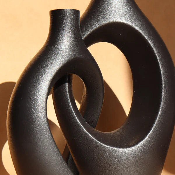 Duo de vases enlacés - noir