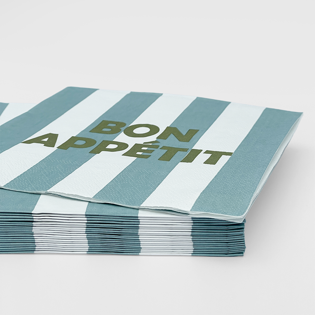 Serviettes en papier à rayures BON APPETIT
