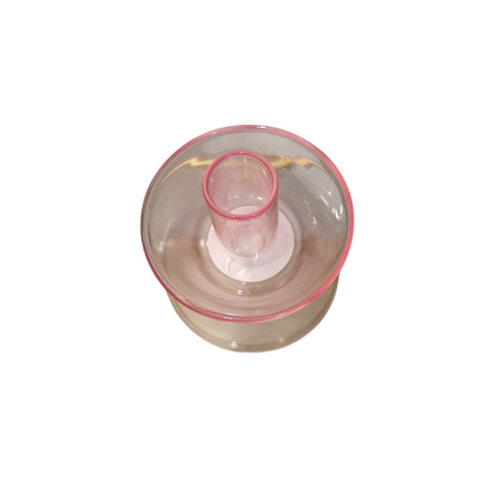 Bougeoir en verre - rose