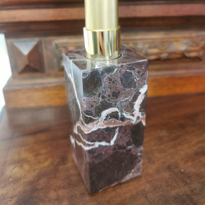 Bougeoir haut en marbre rouge
