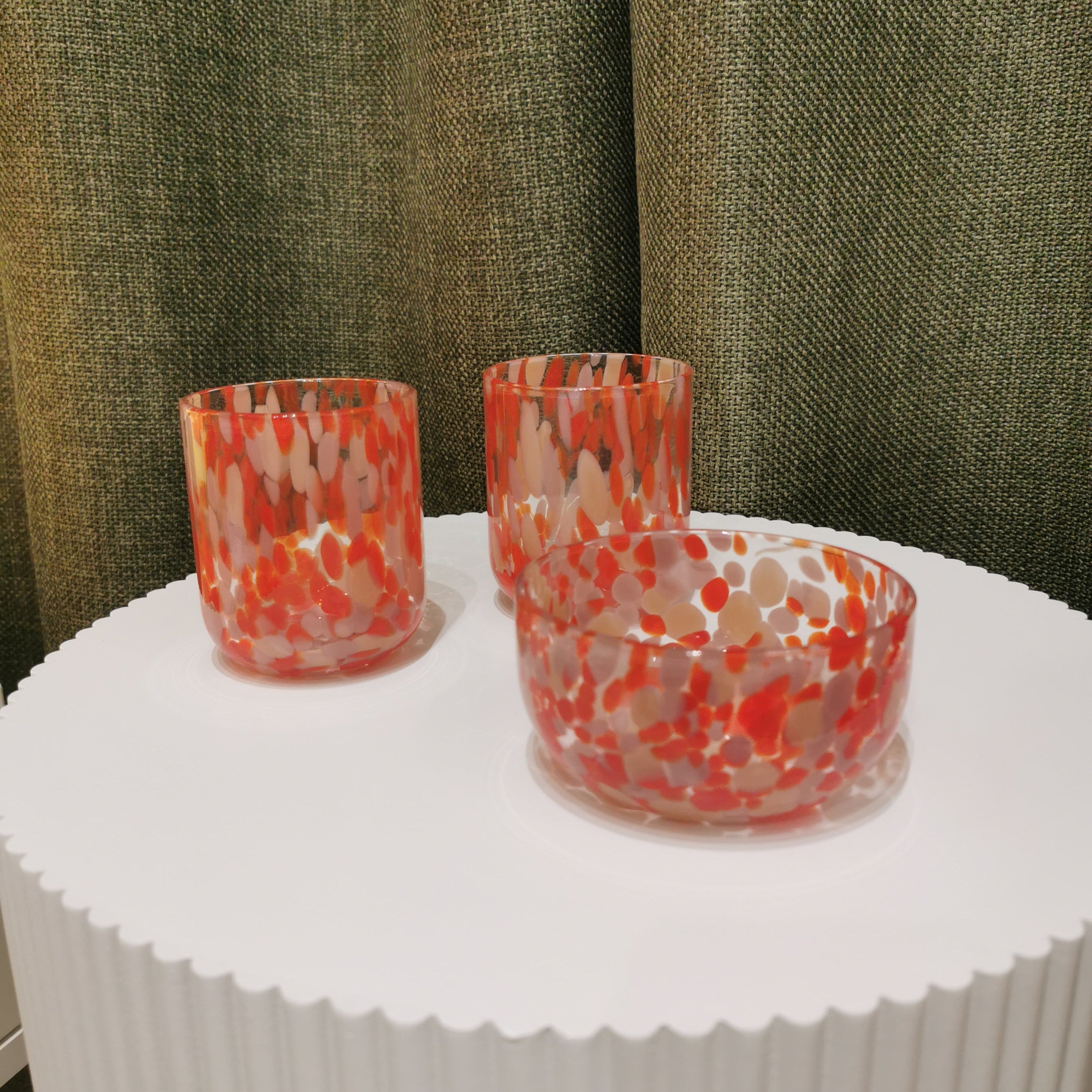 Verres en verre moucheté - Lot de 2