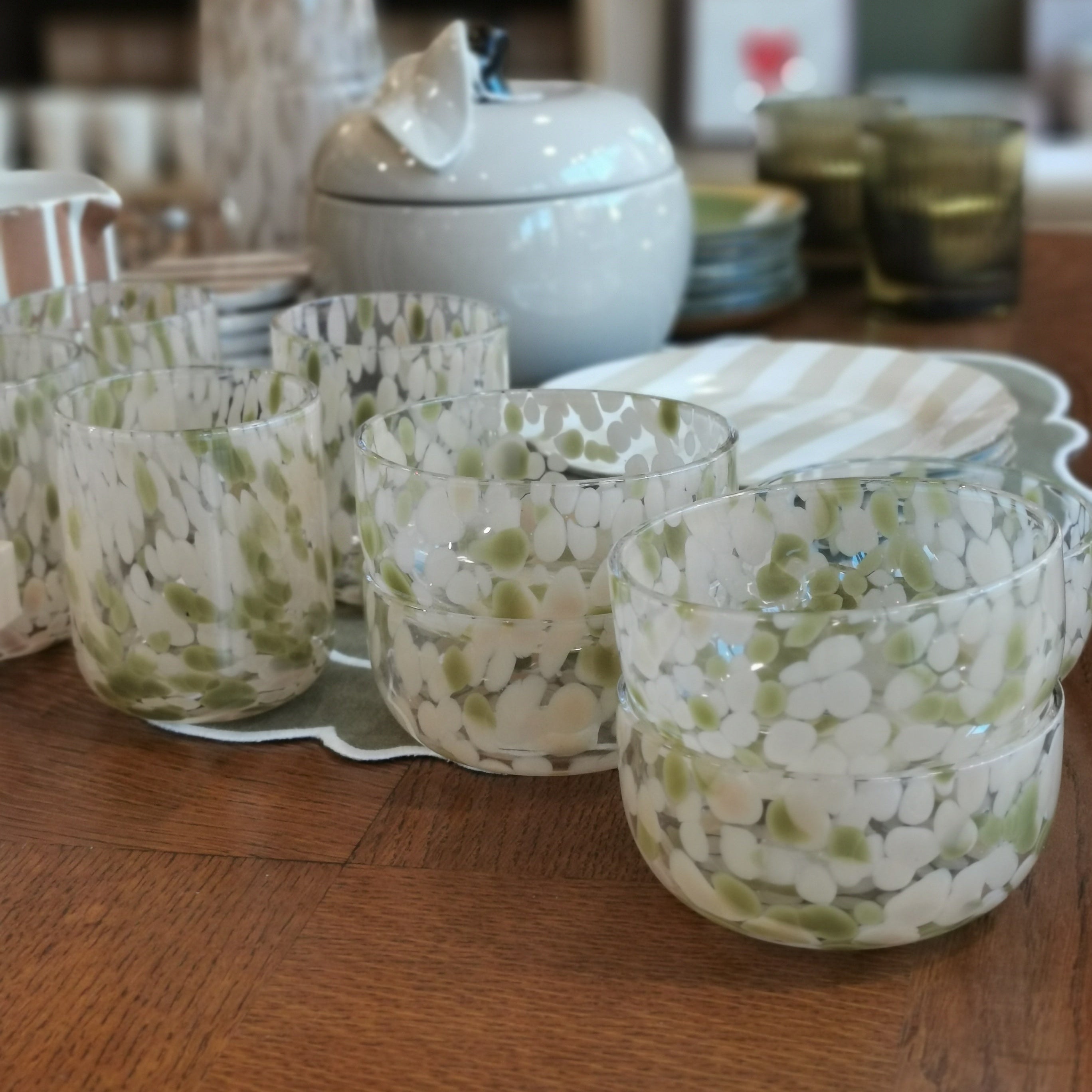 Verres en verre moucheté - Lot de 2