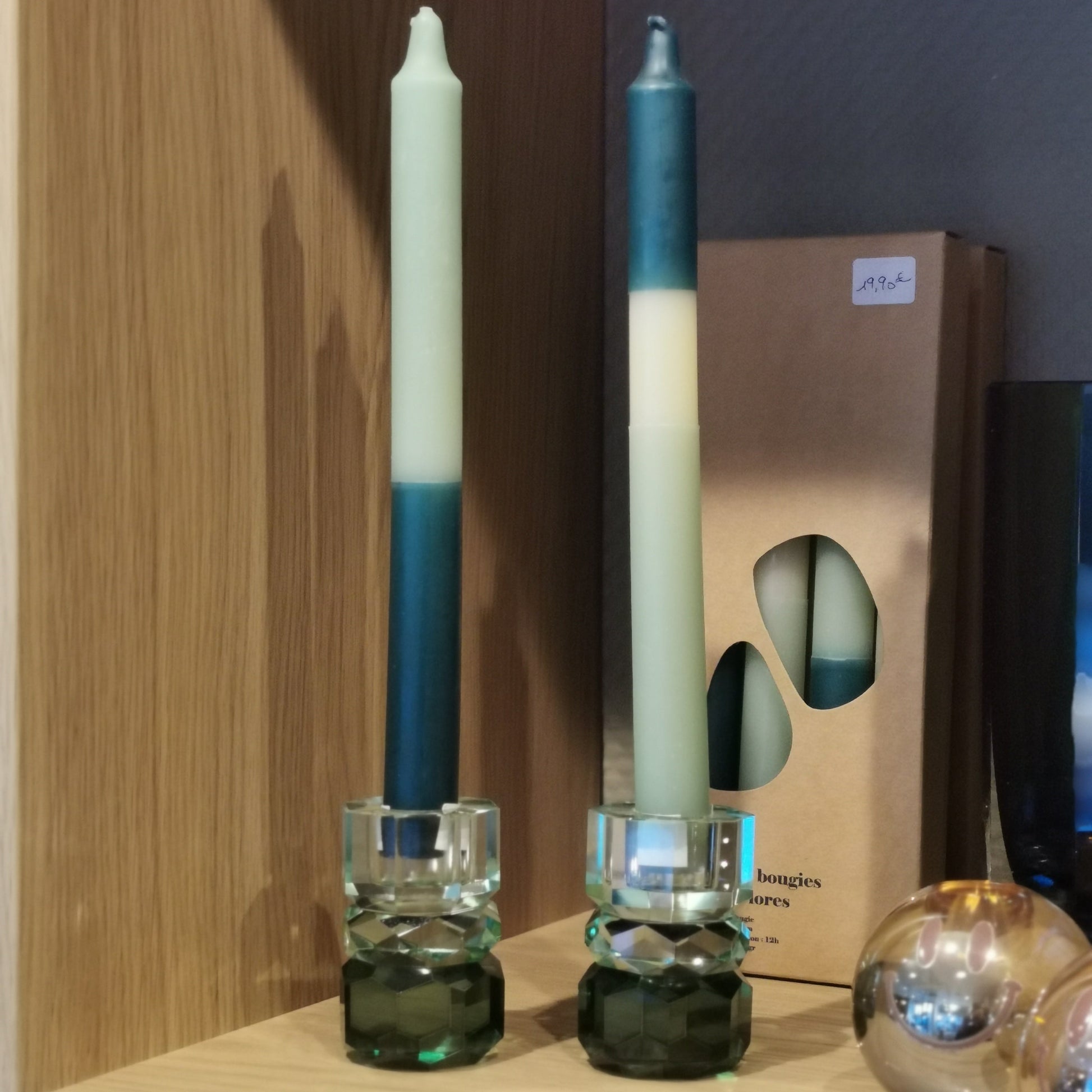 Bougeoir en cristal, vert