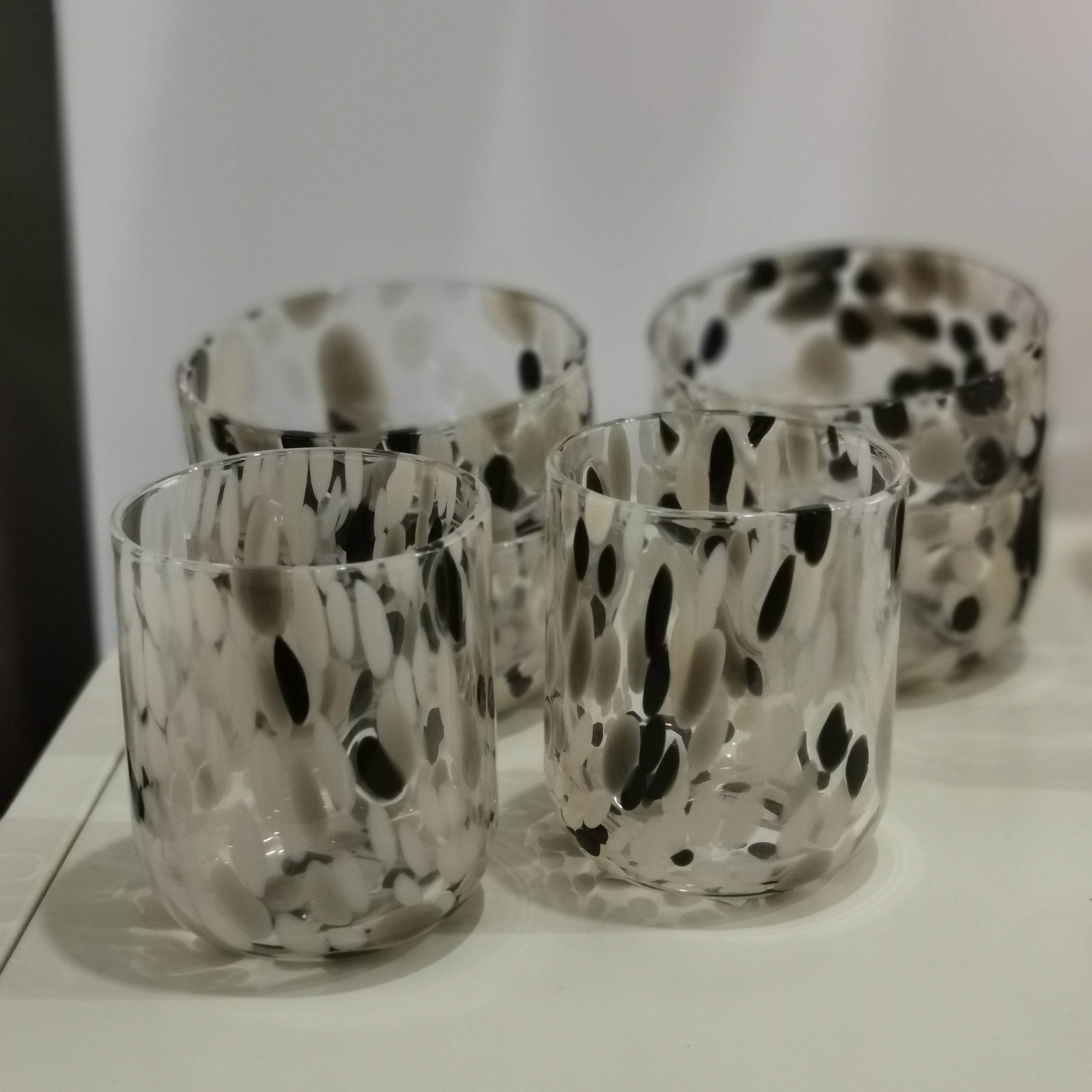 Verres en verre moucheté - Lot de 2