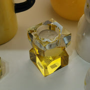 Bougeoir CRISTAL - jaune & translucide