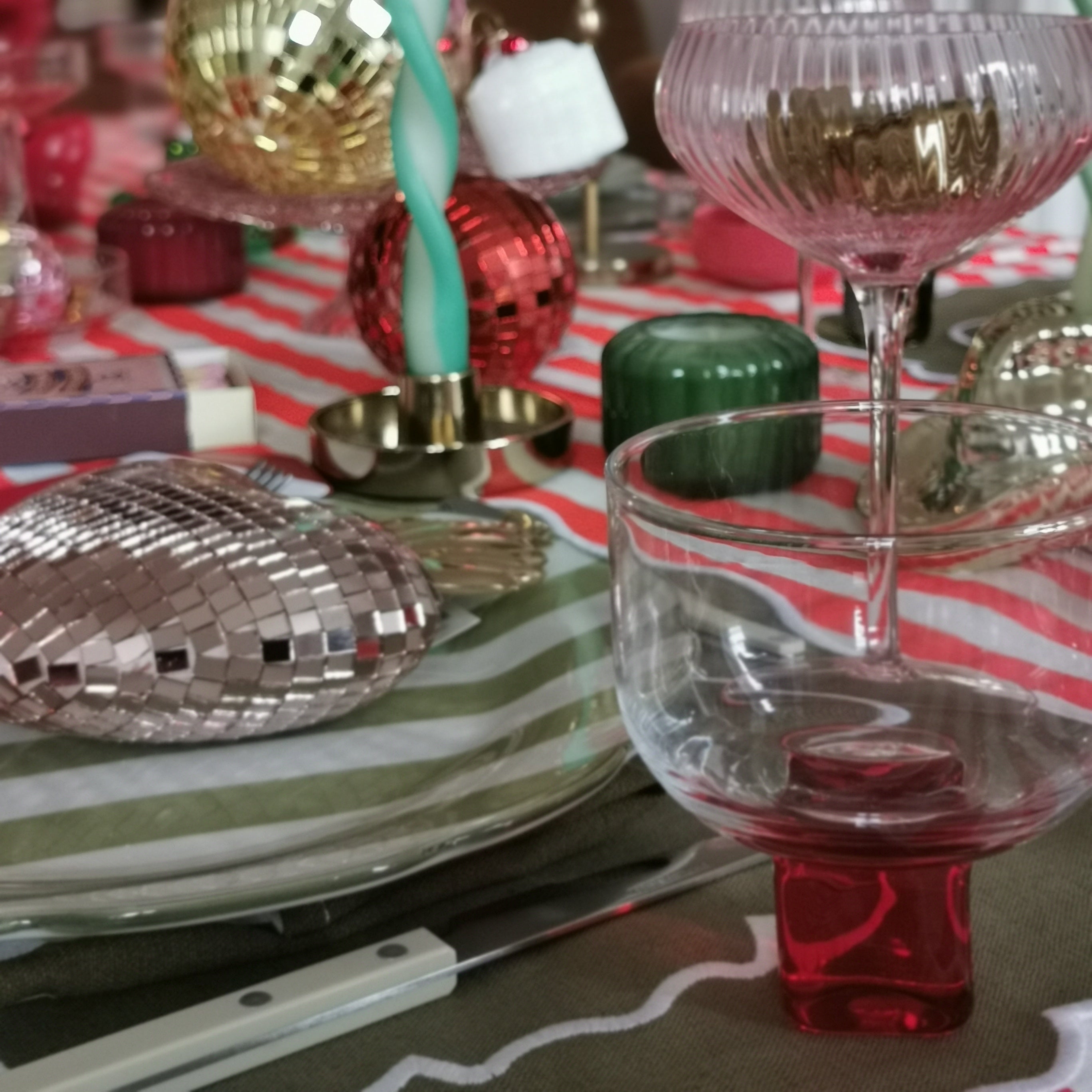 Verres VICTORIA - clair / rouge - lot de 2