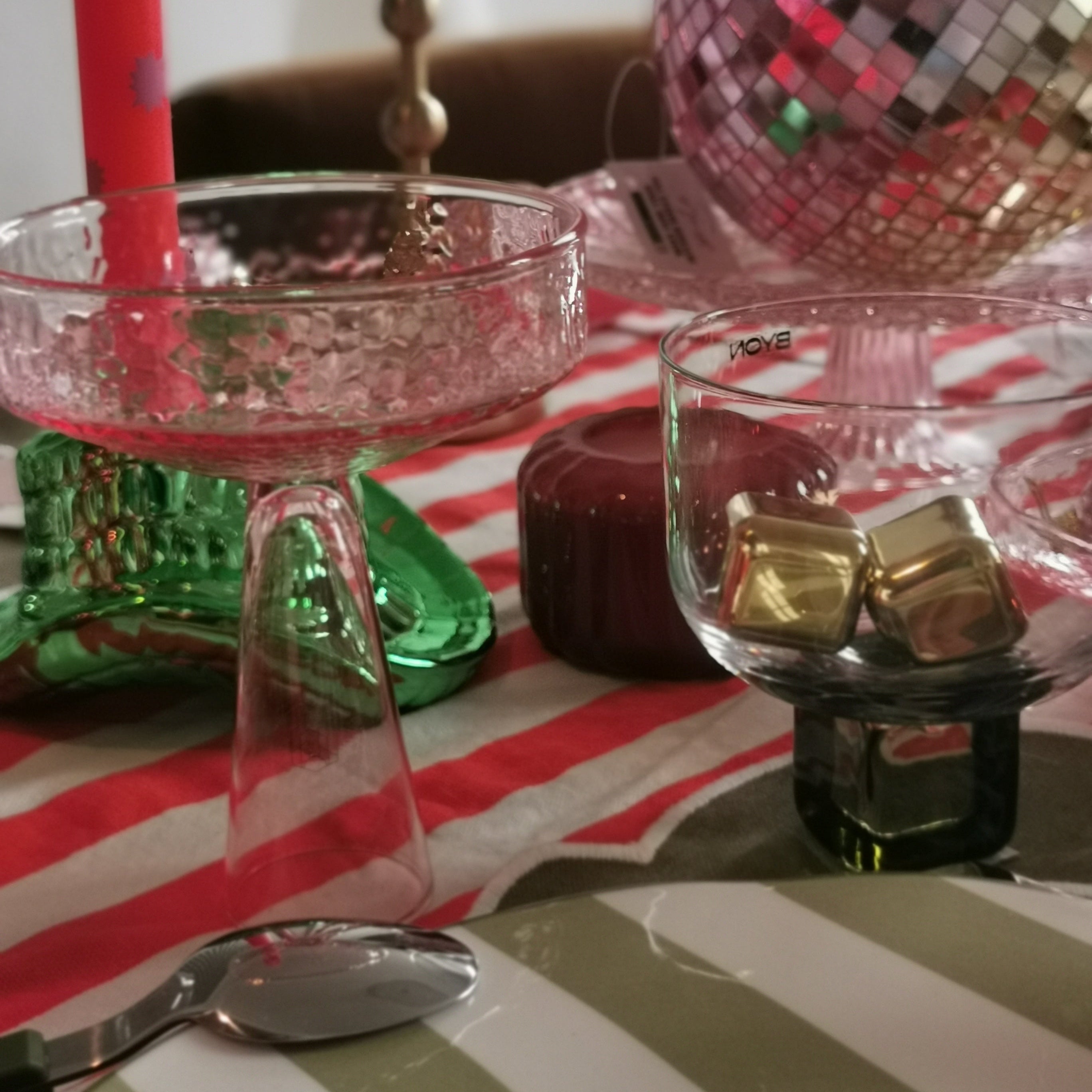 Verres VICTORIA - clair / olive - lot de 2