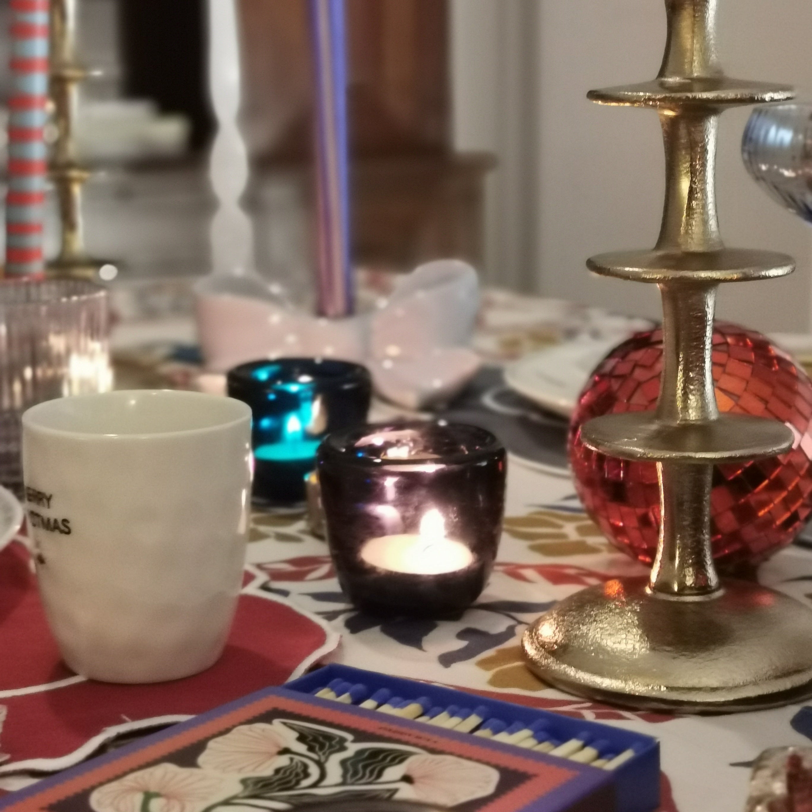 Photophore en verre soufflé – Violet profond