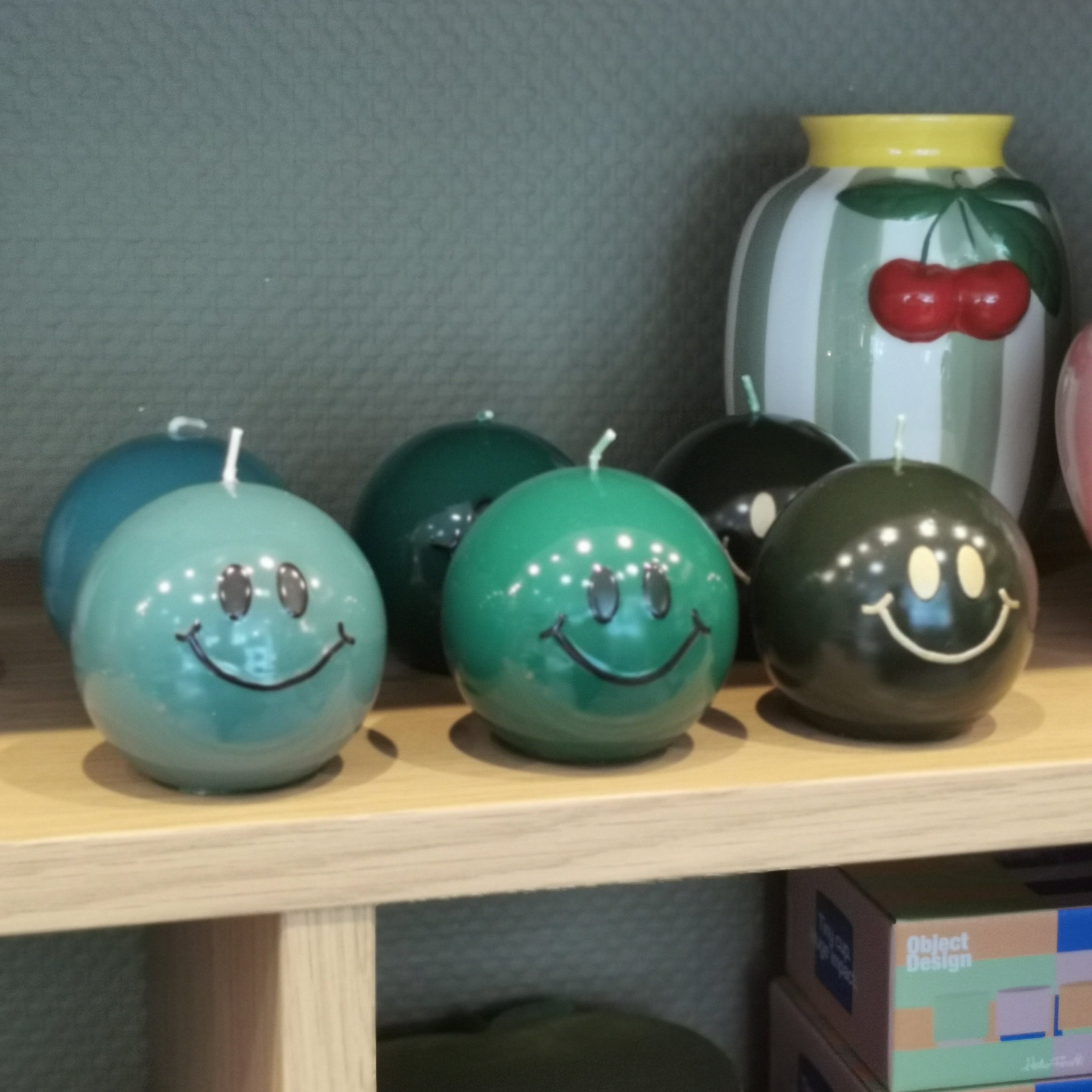 Bougie Smiley – turquoise