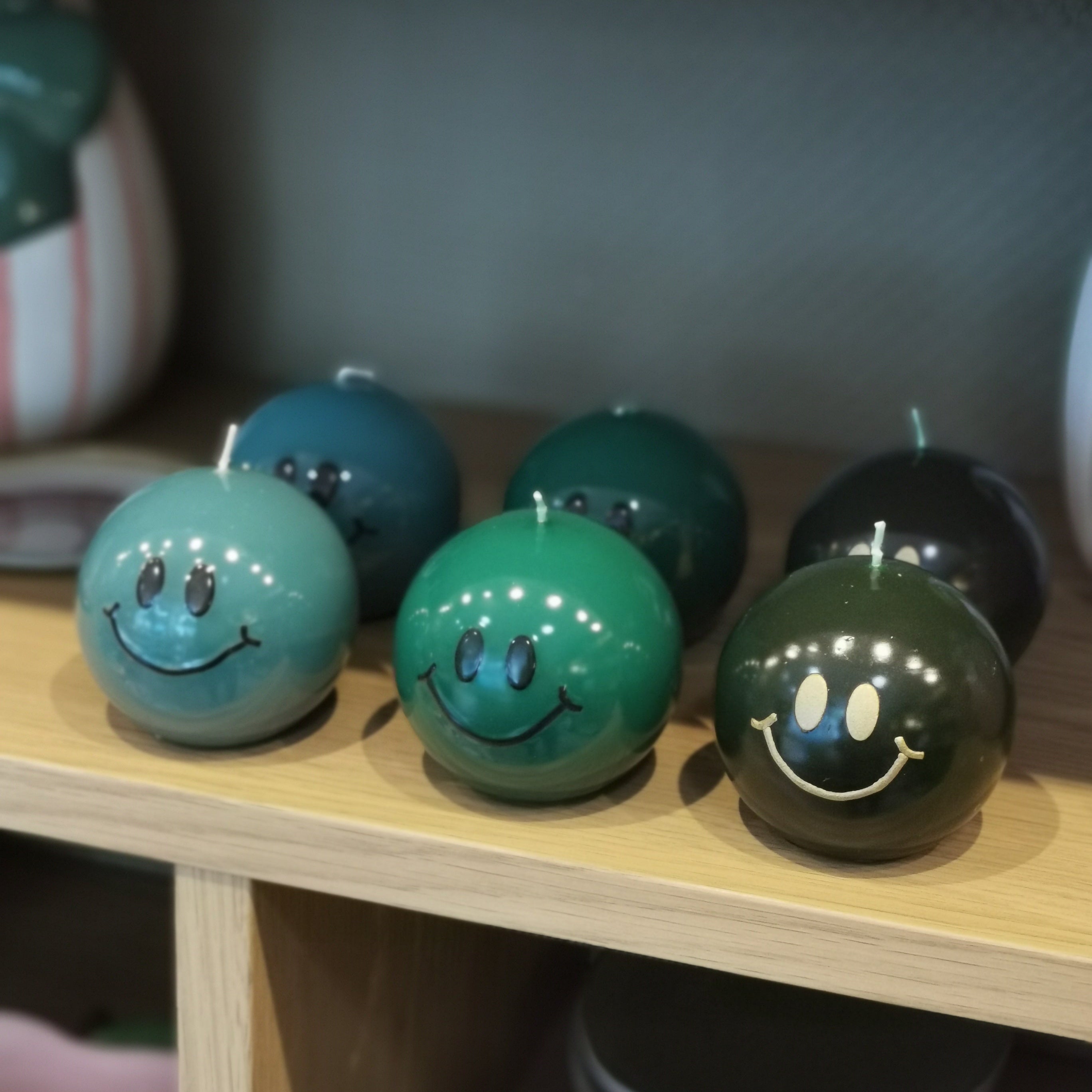 Bougie Smiley - vert foncé
